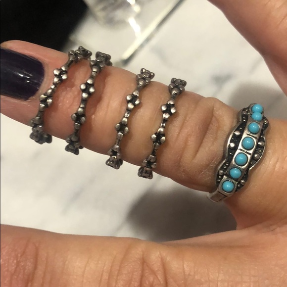 Set of Five Stackable Rings, sz 7 - Picture 7 of 7